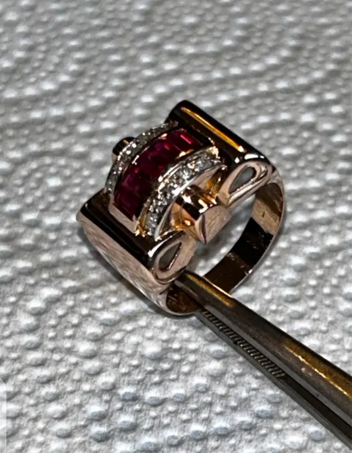 Bague ornée de rubis et de diamants - photo numéro 3