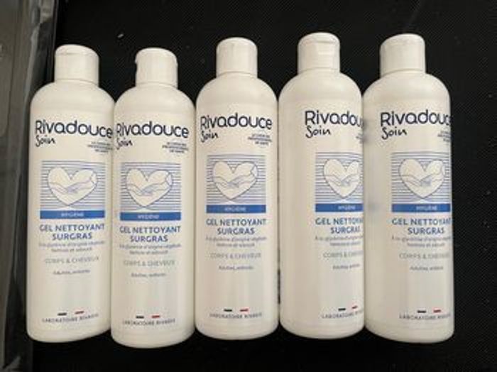 5 x GEL RIVADOUCE SOIN 500ML NETTOYANT SURGRAS CORPS & CHEVEUX ADULTE ENFANT BÉBÉ NEUF