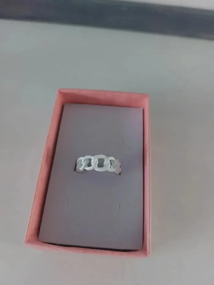🐭 Bague fantaisie chaîne blanche - photo numéro 2