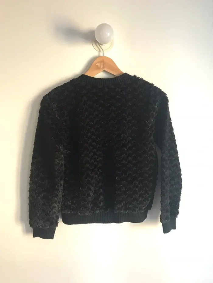 Veste en fausse fourrure noire et brillante 12 ans - photo numéro 6