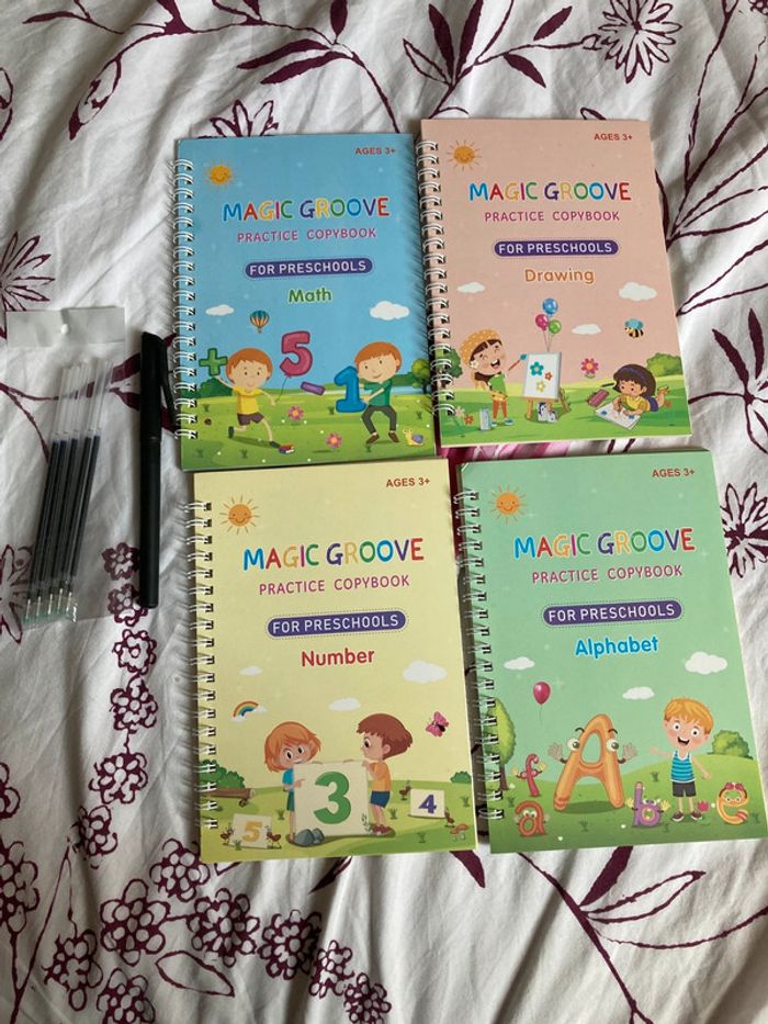 4 livres apprentissage + stylo magique