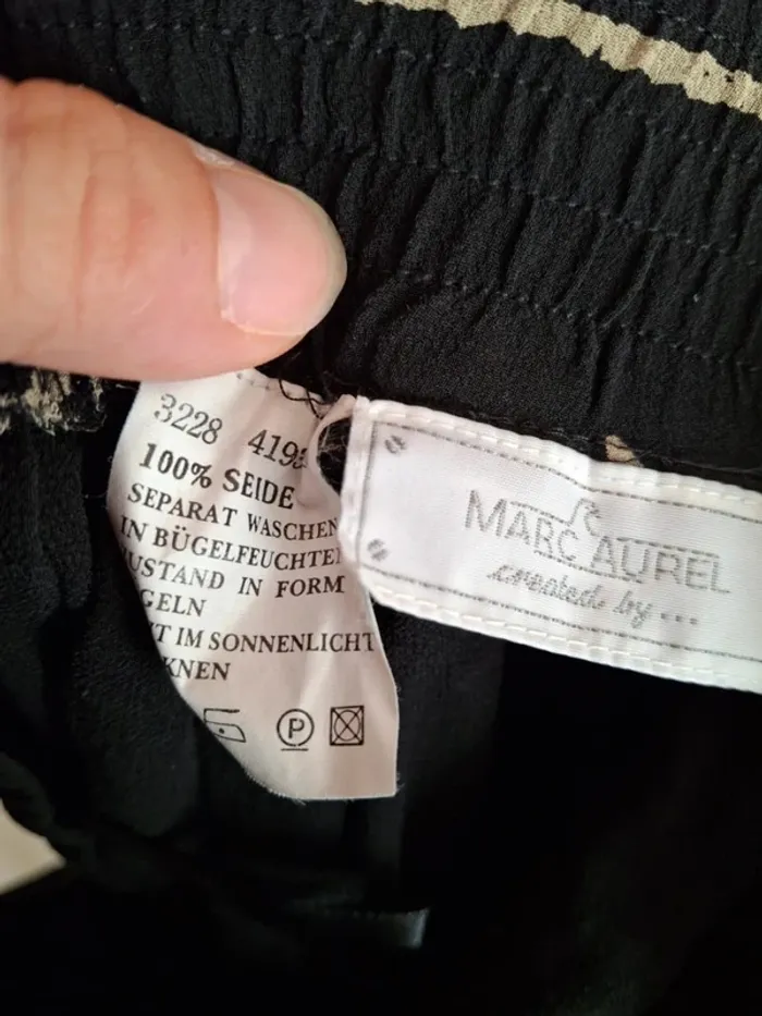 Jupe longue noire beige avec ceinture marc aurel taille 36 S - photo numéro 11