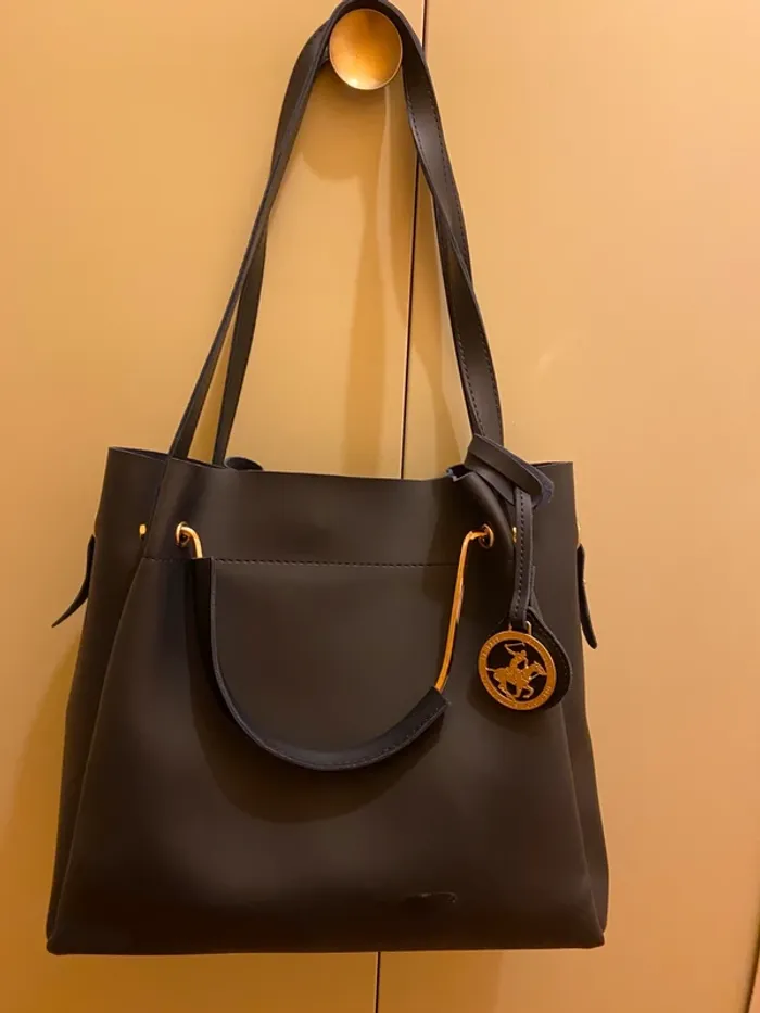 Sac à main cuir bleu marine28x32 cmPolo Club