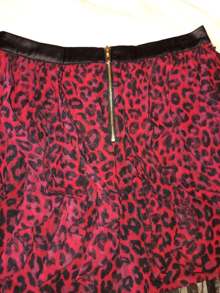 Jupe léopard rouge et noire Morgan - photo numéro 4