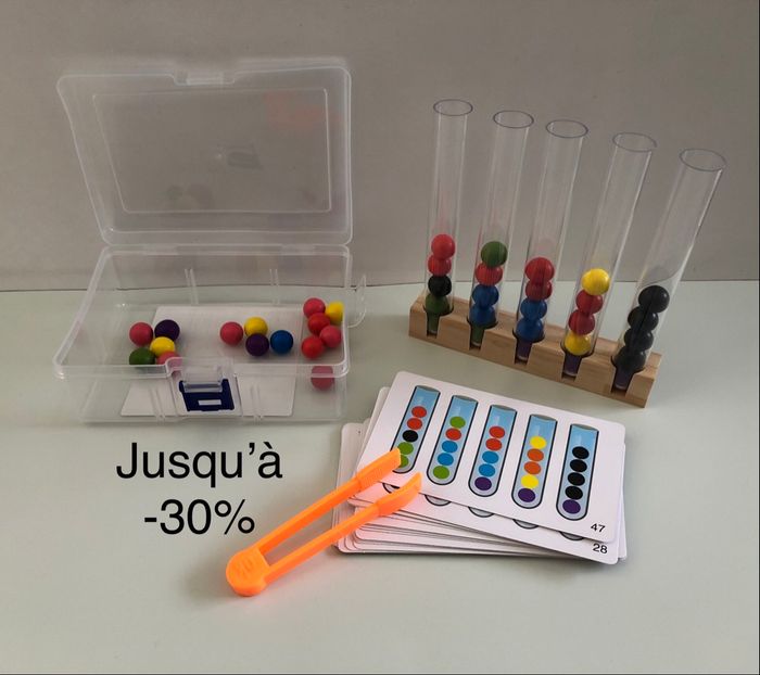 Jeux jouet abaque trie tube essai bille activé educatif mental motricite fine calme type montessori