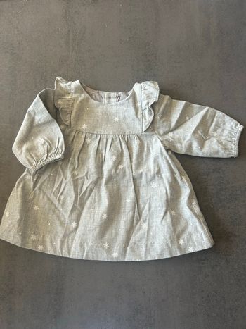 👗Robe manches longues 100% coton - Gris - Jacadi - 3 mois