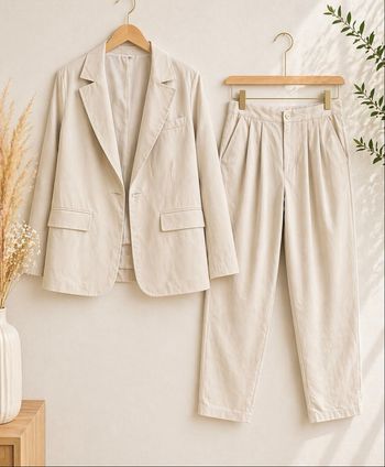 Tailleur Pantalon Beige 
