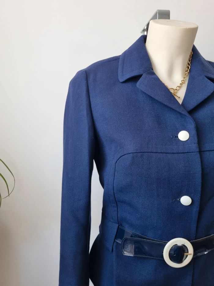 Veste en laine bleu marine annee '70 - photo numéro 8