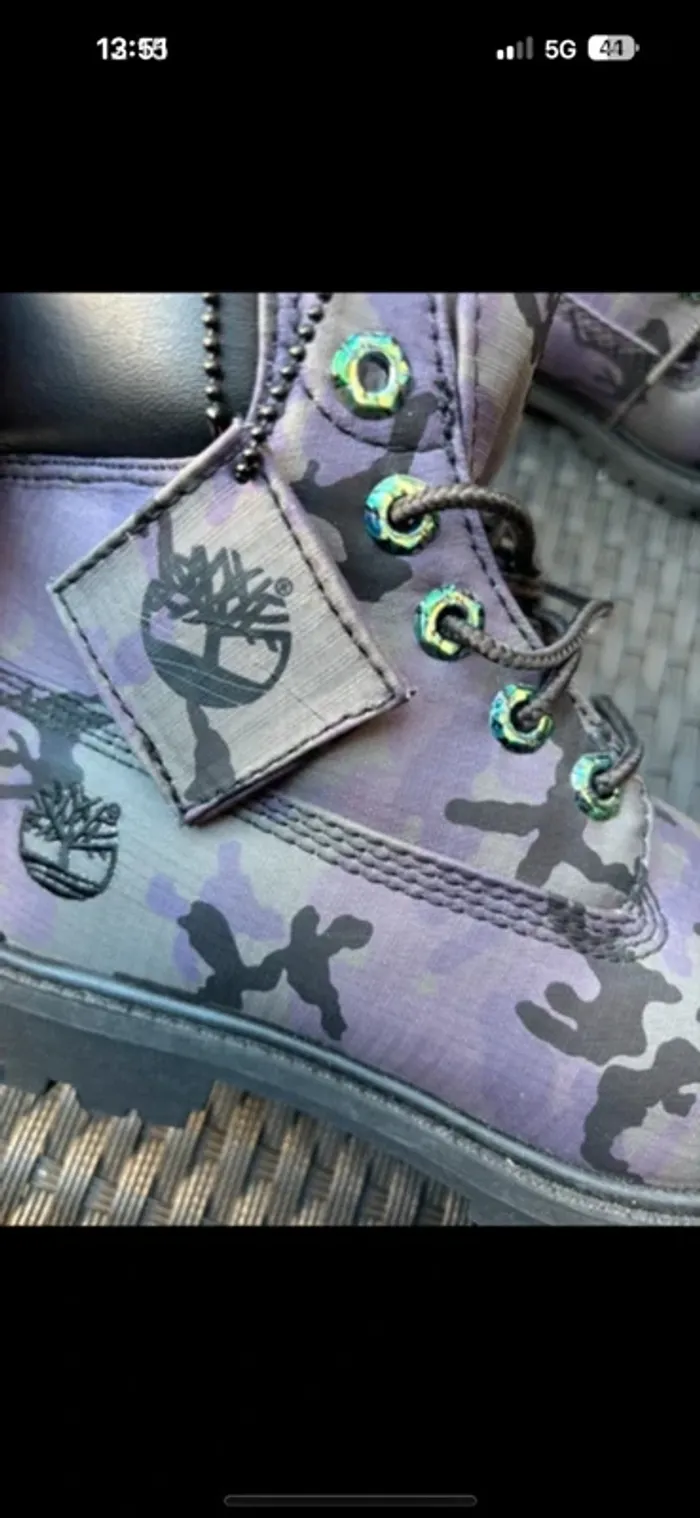 Timberland en tissu premium noir camouflage iris taille 37 - photo numéro 14