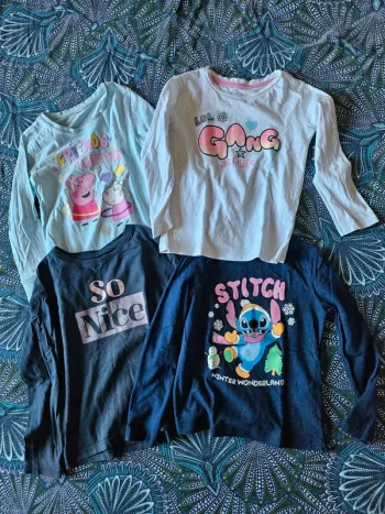 Lot 4 tee-shirts manches longues enfant fillette