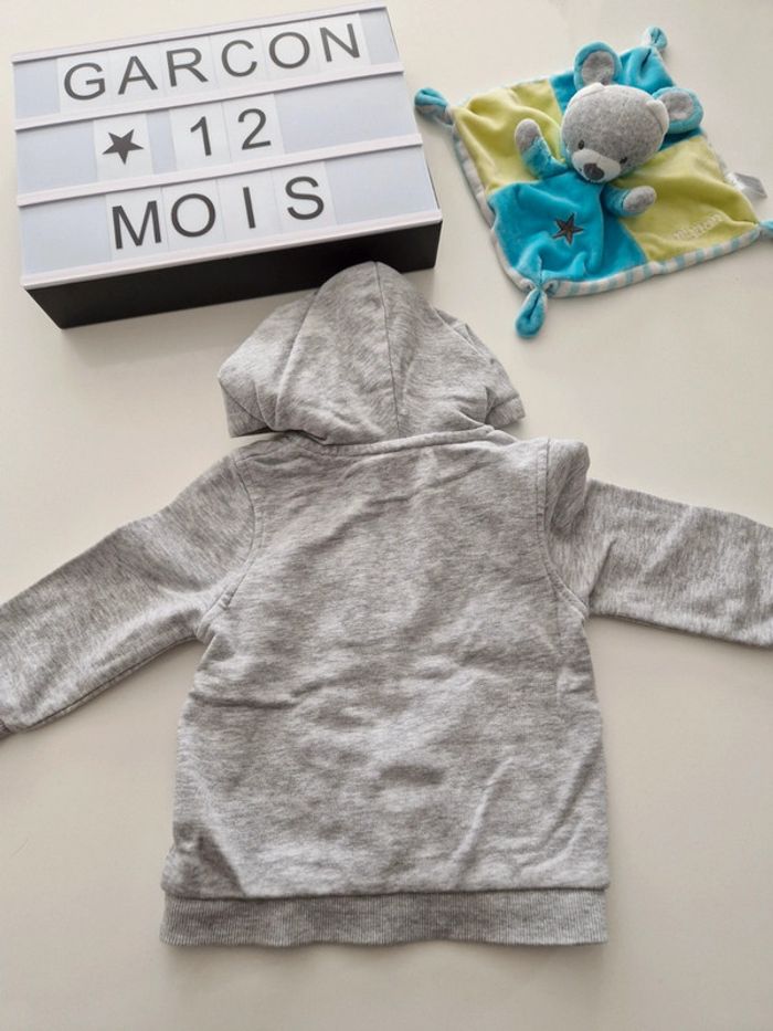 Gilet zippé gris 12m - photo numéro 4