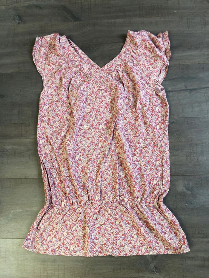 Blouse tunique fleurie camaïeu taille 38