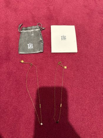 Colliers noir blanc doré trèfle sac acier inoxydable