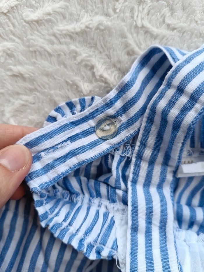 Robe bretelles style salopette rayures Fille 6/9 mois H&M 100% coton - photo numéro 7