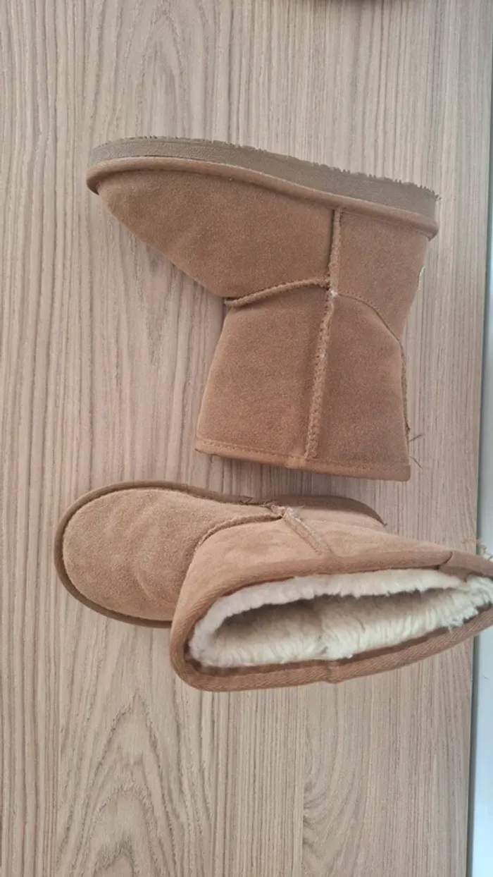 Bottes Nicebay laine et cuir - État neuf - Beige/Camel LA tendance de cette saison