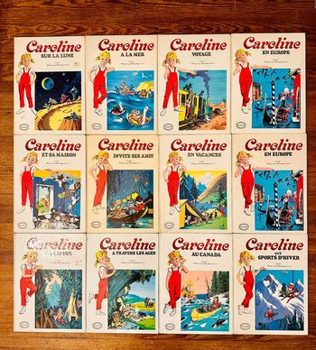 Lot de 12 Grands albums Hachette blancs anciens vintage livres Caroline Pierre Probst