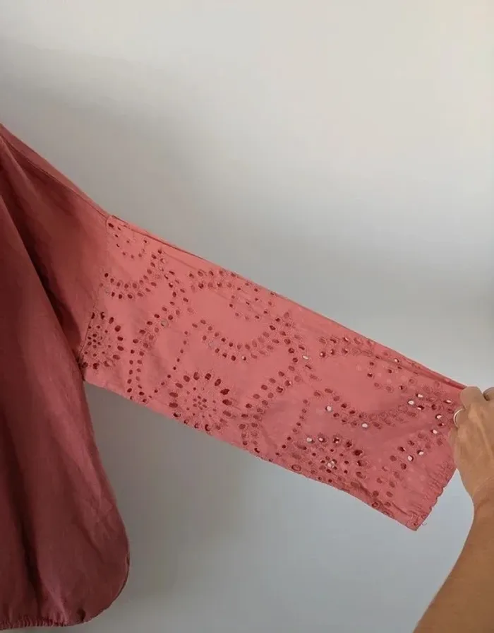 Veste brodée en lin et coton à capuche - Culture Sud - taille unique - photo numéro 4