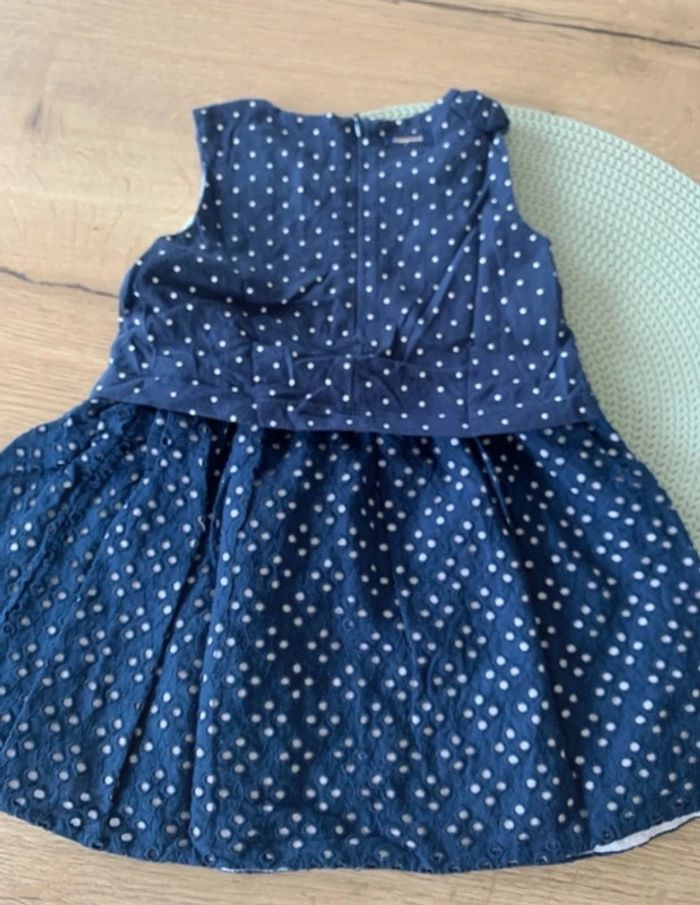 Robe bleu marine a pois blanc -12mois - catimini - photo numéro 5