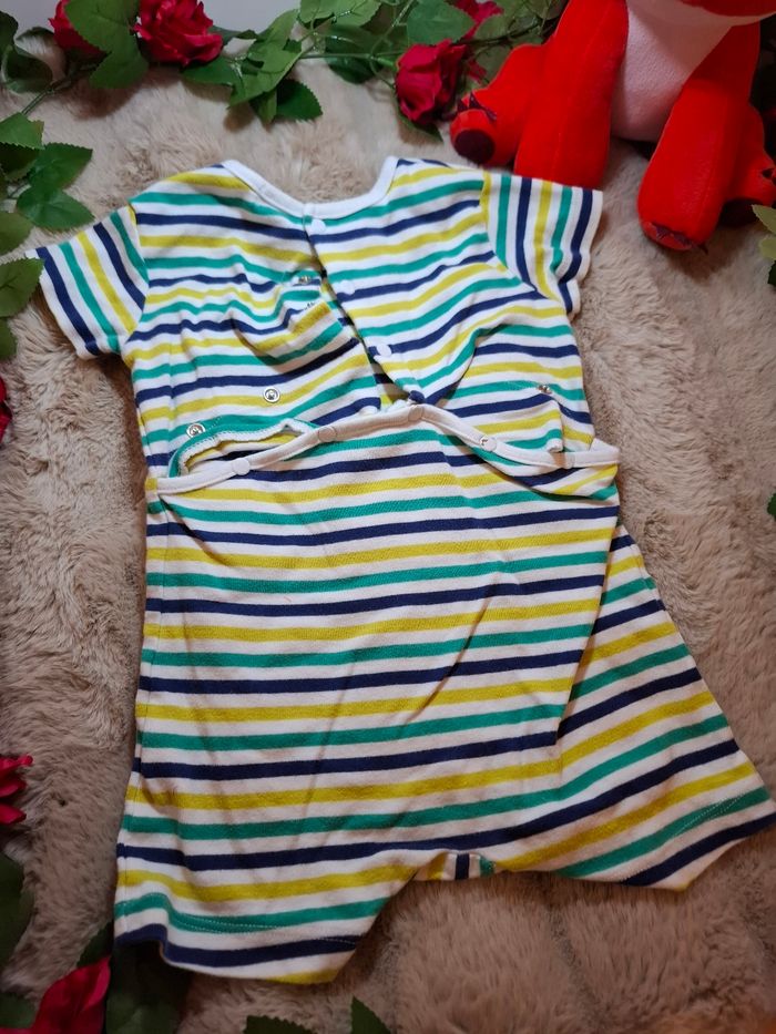 Combishort rayé motif ananas - 18 mois - DPAM - photo numéro 3