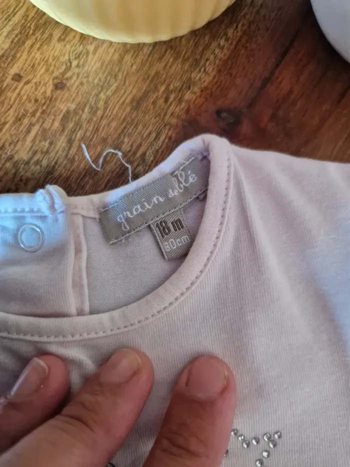 Ensemble short velours côtelé + t-shirt manches longues 18 mois - photo numéro 3