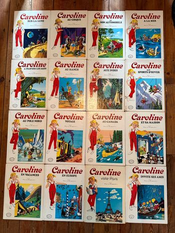 Livres anciens BE - Lot de 16 bd albums Caroline Hachette Pierre Probst grand format blancs