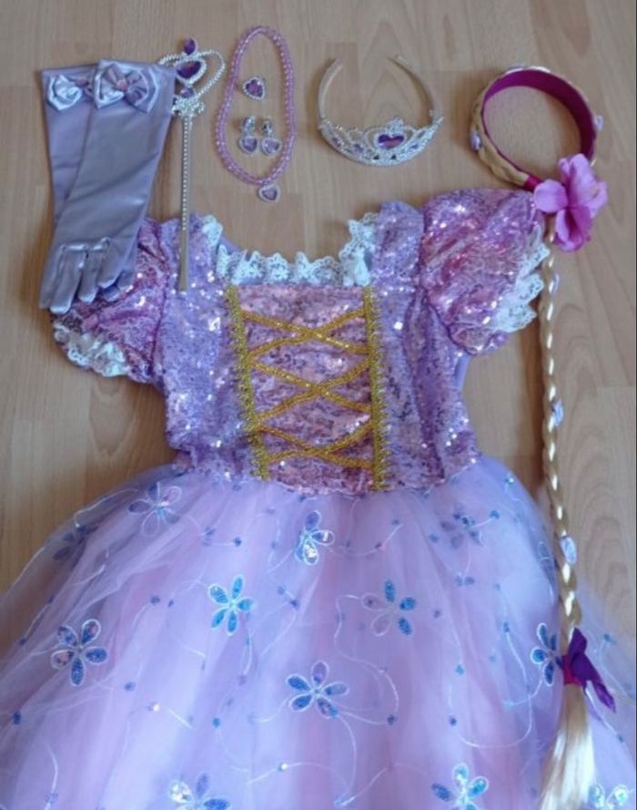 Déguisement princesse raiponce paillette 5-6ans - photo numéro 4