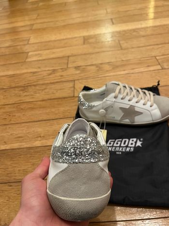 Golden Goose Super Star avec étoile grise et contrefort à paillettes - Pointure 37