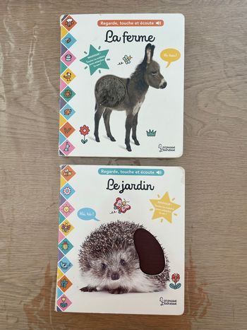 Lot 2 livres Regarde, touche écoute 