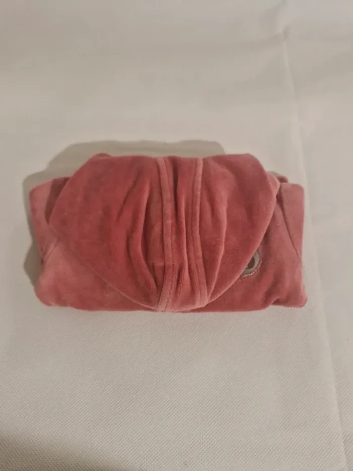 Gilet à capuche zippée en velours rose Tex Baby - photo numéro 4