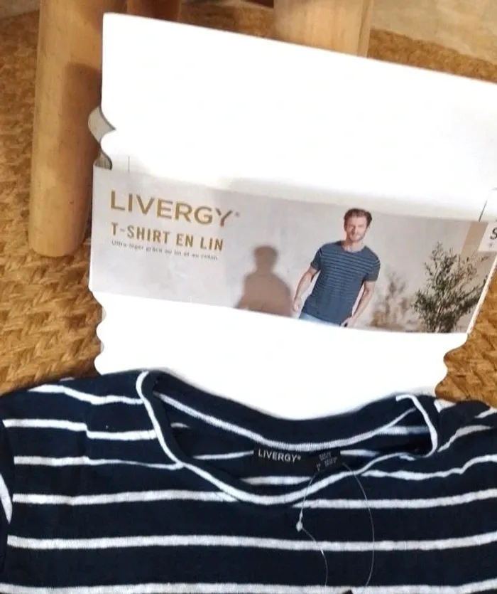 👕 tee-shirt taille S (34-36) lin et coton - Livergy - photo numéro 4