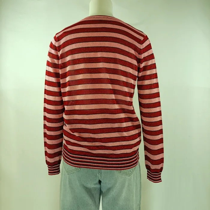 T-shirt à manches longues - Tara Jarmon - M LE Rayé Rouge et Rose - photo numéro 4