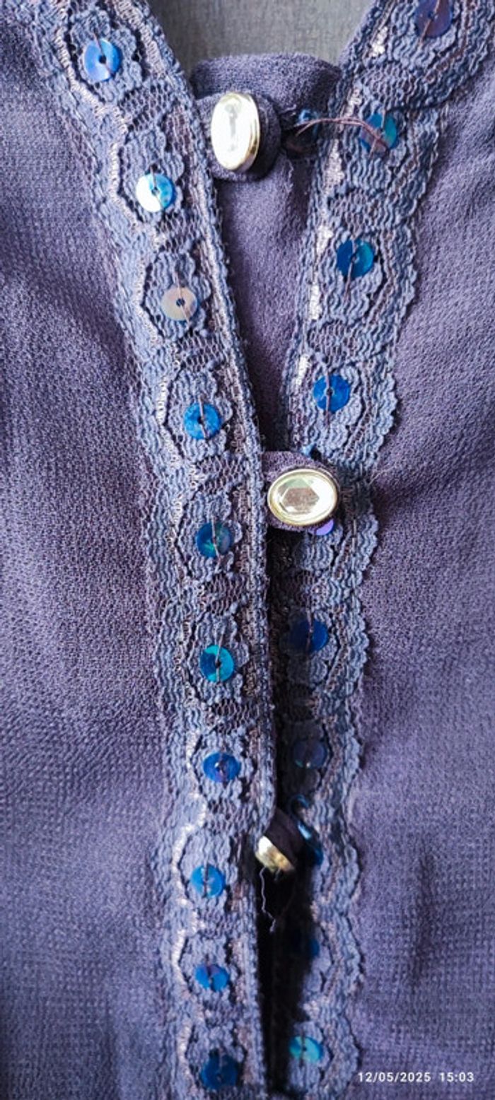 Chemise mousseline transparente violet T36 - photo numéro 4