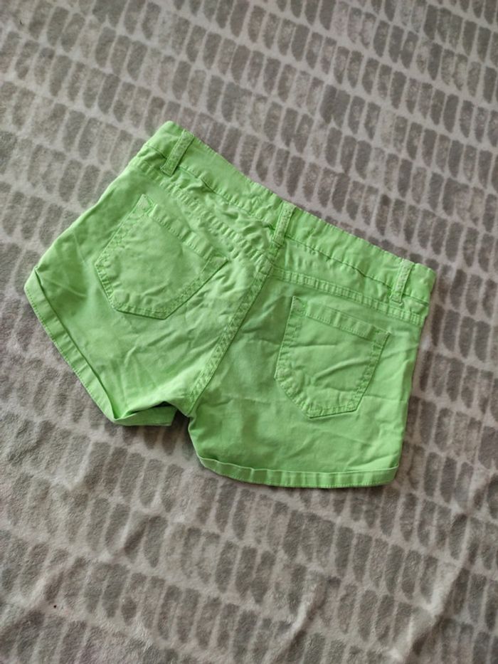 Short jeans court vert fluo ad'oro taille M 38 - photo numéro 2