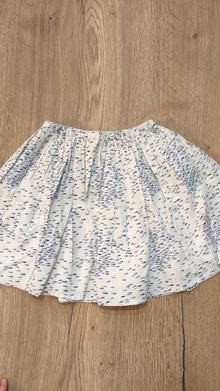 Jupe blanche et motif poissons -  8 ans - Okaïdi
