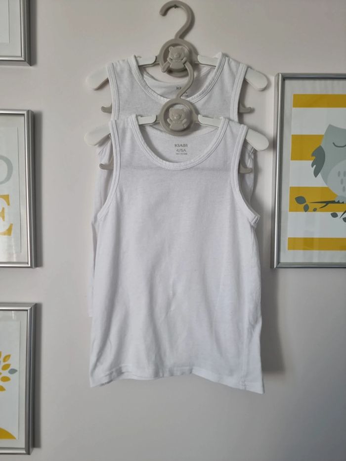 Lot 5 maillots de corps, débardeurs kiabi taille 4/5ans blanc - photo numéro 6