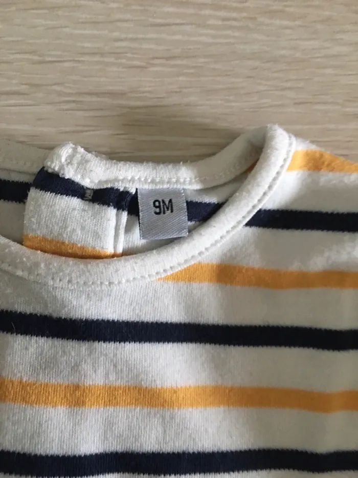 Ensemble salopette + t-shirt manches longues 9 mois - photo numéro 7