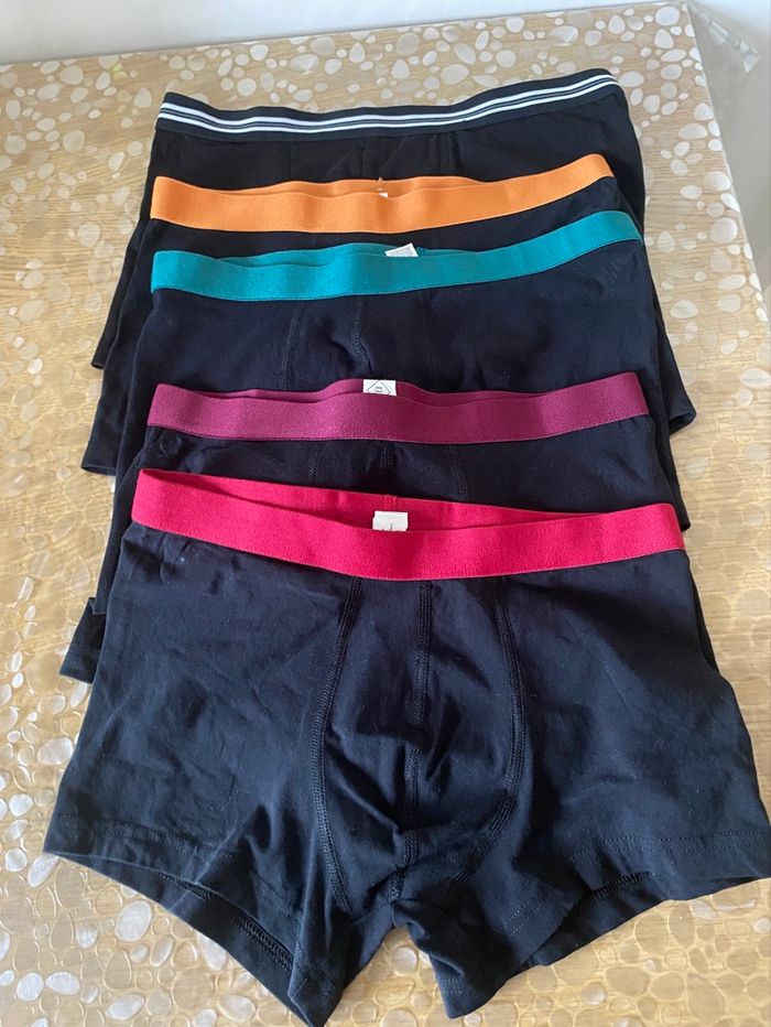 Lot de 5 caleçons en coton noir