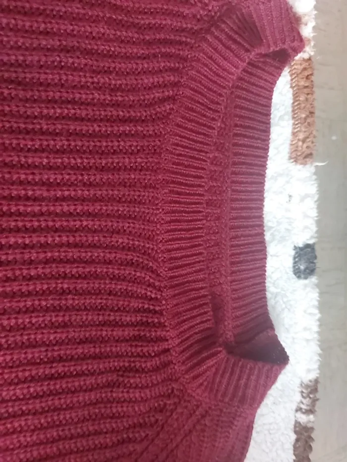 Pull bordeaux manche 3/4 - photo numéro 3