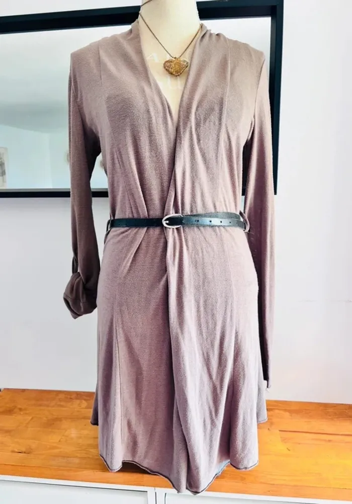 💕 longue veste type cardigan marron clair taille unique #R2banjo
