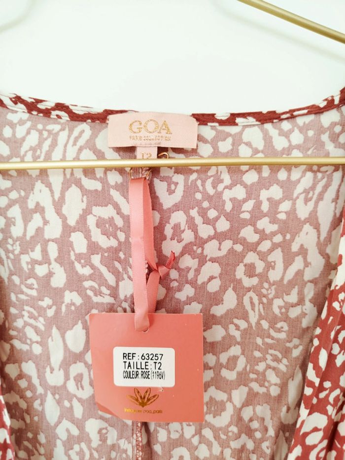Robe cache coeur portefeuille motif léopard rose clair taille 38 goa - photo numéro 3