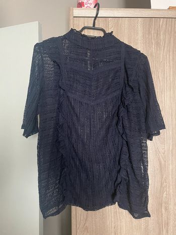 Blouse à manche courtes marine broderie