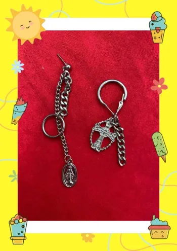 Boucles d'oreilles croix argentées