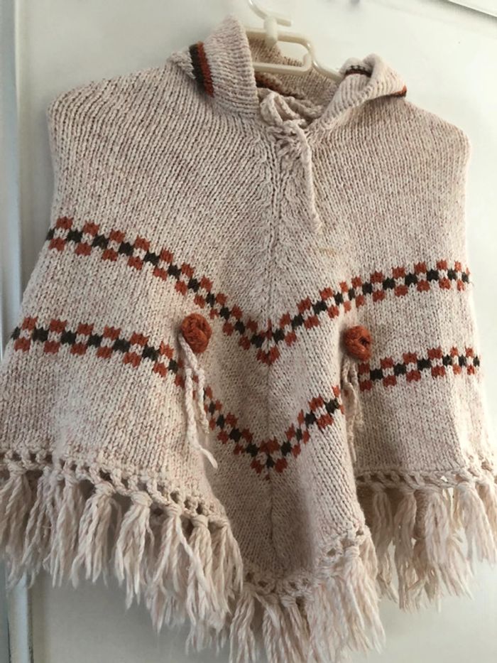 Poncho 5 ans à capuche style bohème enfant - photo numéro 12