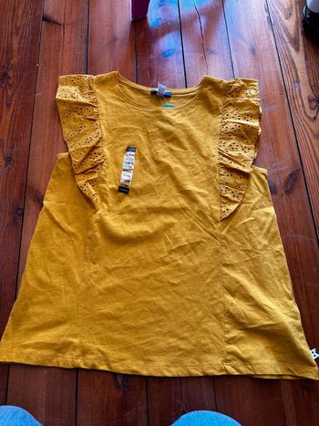 TEE shirt manche volante jaune okaidi 14a