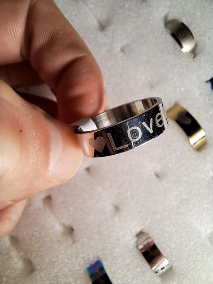 Bague acier inoxydable motifs - photo numéro 4