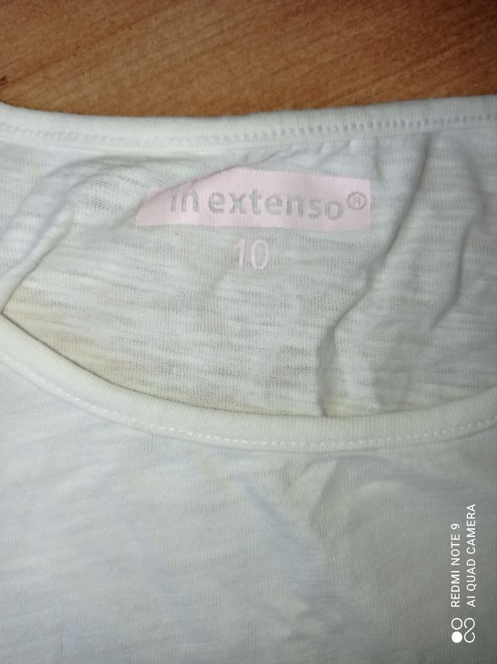 T-shirt blanc basic fille, In Extenso, taille 10 ans - photo numéro 3