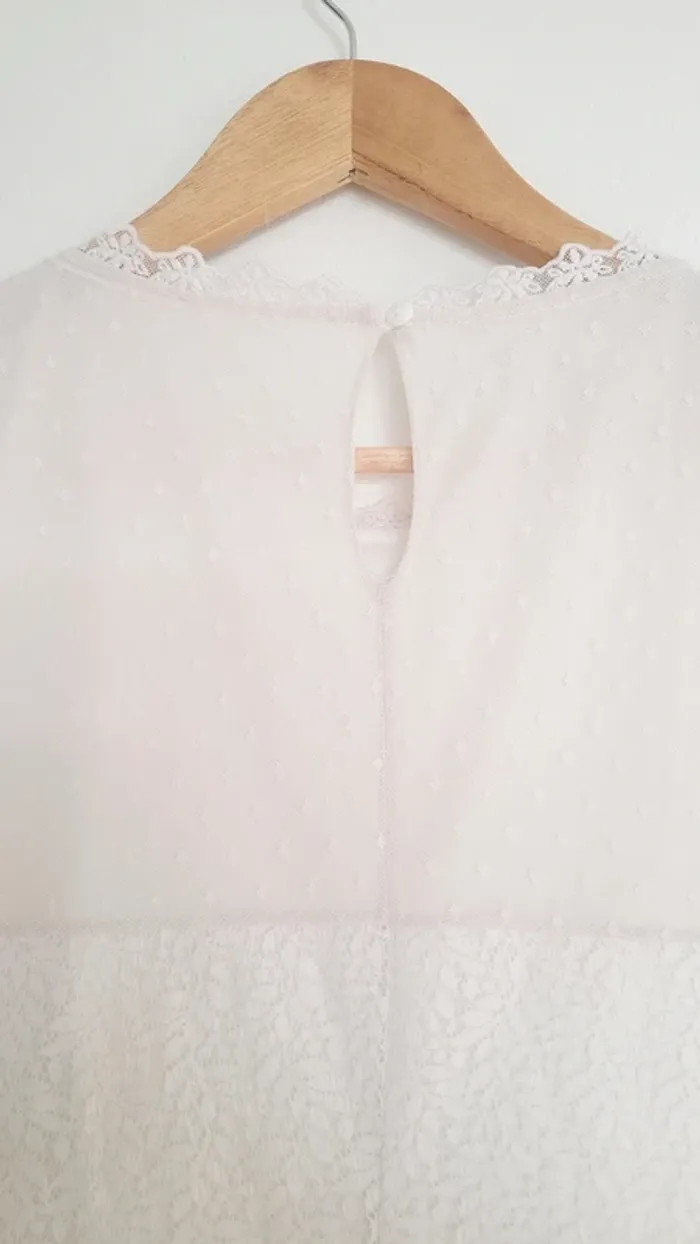 Magnifique robe en dentelle blanche taille S - photo numéro 3