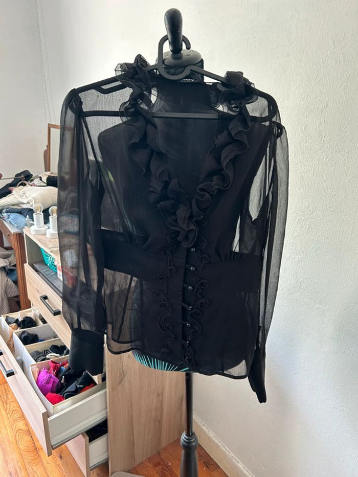 Chemisier noir transparent