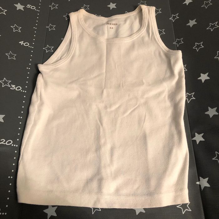 Débardeur blanc tex 4-5 ans