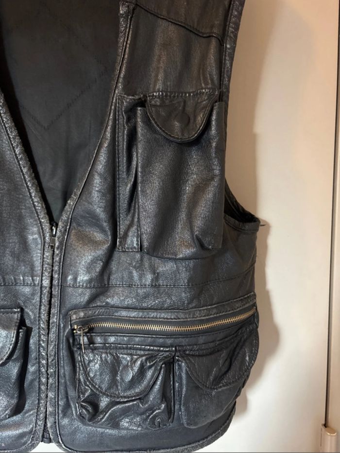 Veste homme sans manches en cuir - photo numéro 3